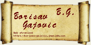 Borisav Gajović vizit kartica